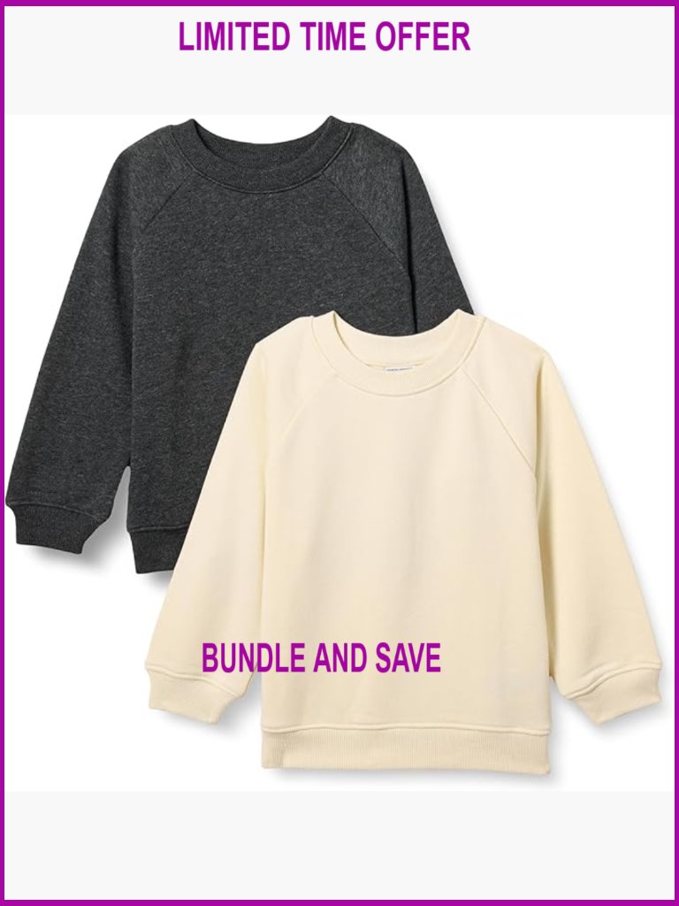 Toddler French Terry Crewneck Sweatshirts Pack Of 2 Lightweight Comfort